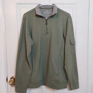 Outdoor Life Army Olive Green Quarter Zip Fleece Pullover Sweatshirt Size S